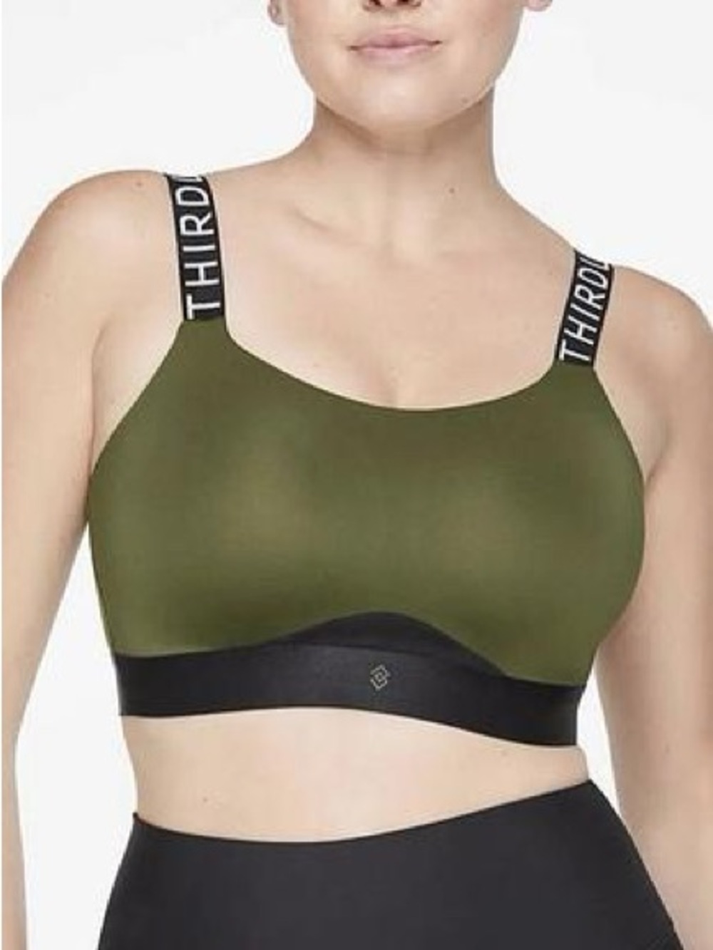 ThirdLove Kinetic Impact Sports Bra • Olive & Black • 34F